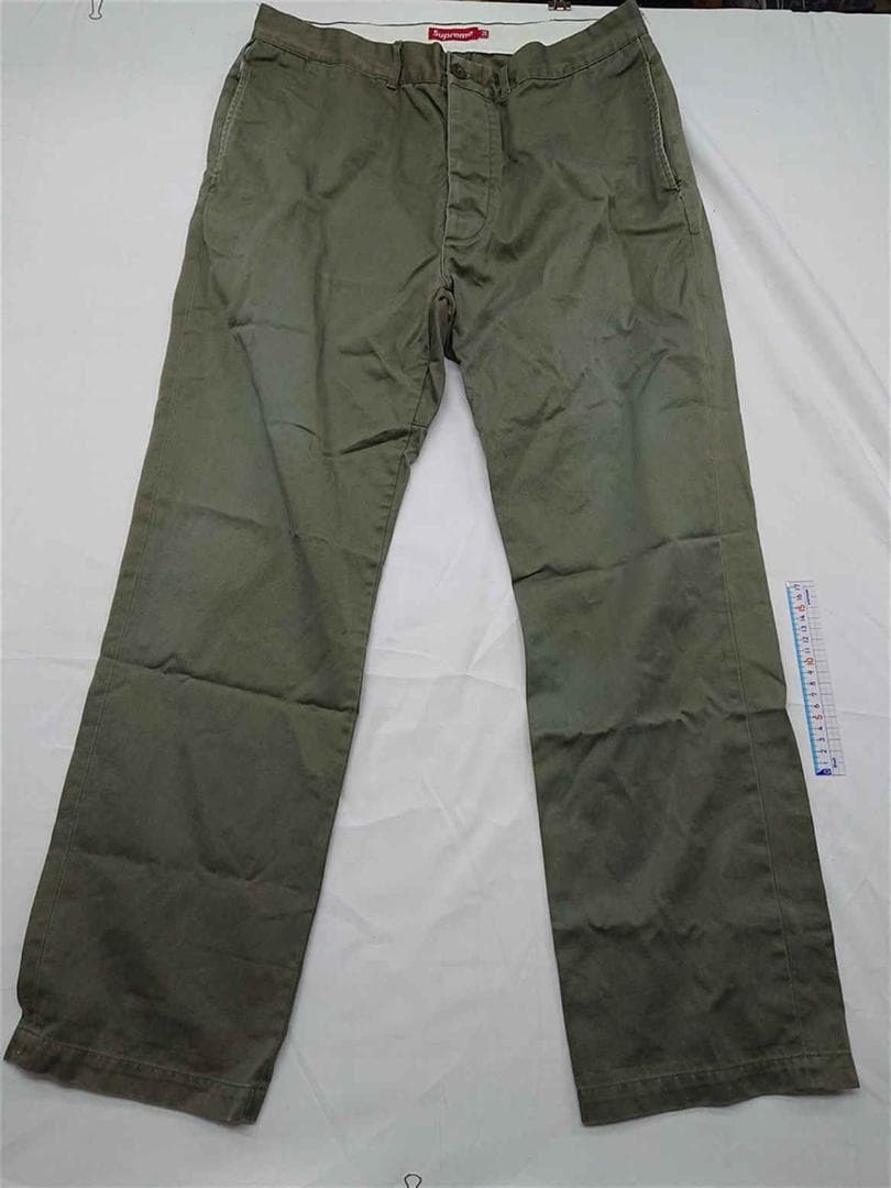 ■シュプリーム SUPREMEオリーブグリーン ストレートパンツ サイズ34