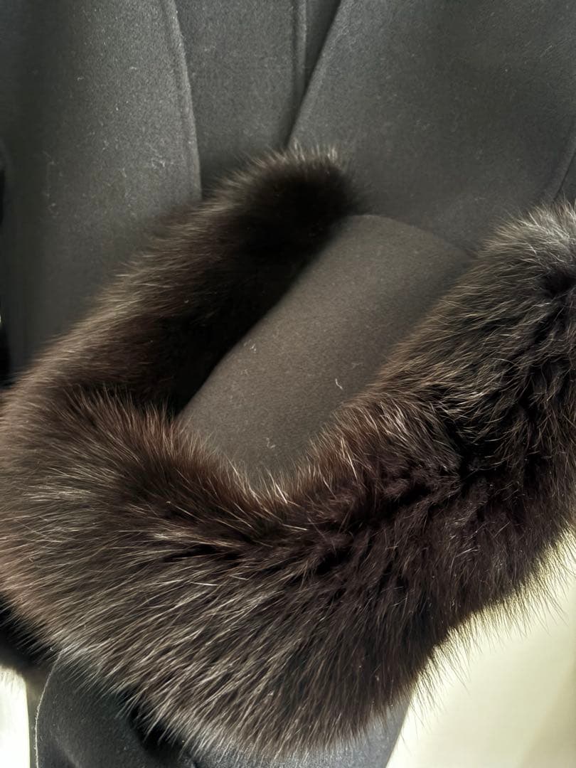 最終値下げ　DRAWER ケヌキファーポケットノーカラーコート　ブラック　34