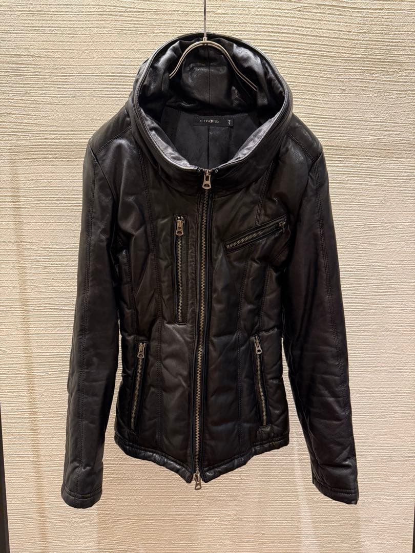 ジャケット・アウター 00s civarize leather puffer jacket y2k
