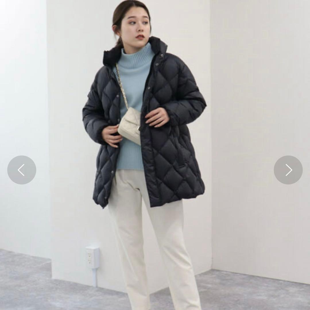 【美品】TAION NOLLEY'S別注 ダイヤキルトスタンドミドルダウン　黒